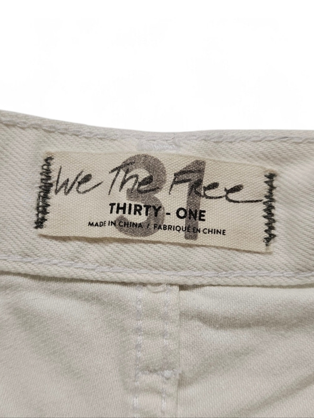 We the Free Good Vibrations High Rise Distressed Denim Shorts in White Sz 31 NWT - Picture 6 of 10